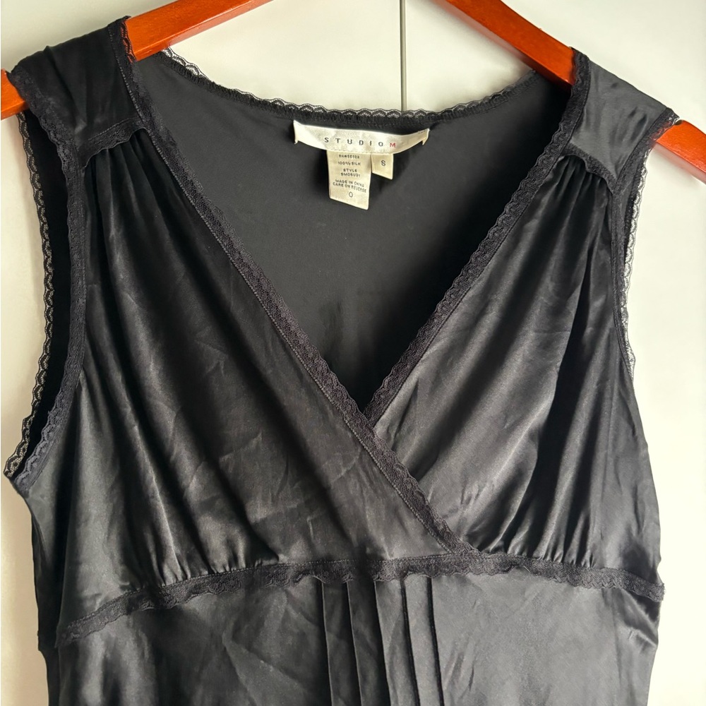 Silk Elegant Black Women's Cami Blouse